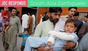 A JDC image calling attention to the Jewish group's response to the 7.5-magnitude earthquake in South Asia. Photo: JDC via Facebook
