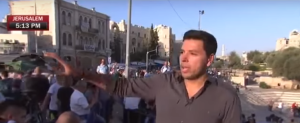 MSNBC reporter Ayman Mohyeldin reporting from the scene of an attempted stabbing attack in Jerusalem. Photo: Screenshot.
