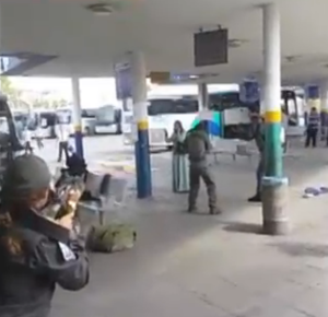 An amateur video captures the moments before Israeli security forces neutralized Israa Abdeltawfik Zeidan, an Israeli Arab who attempted to stab an IDF soldier in Afula. PHOTO: Video Screenshot.