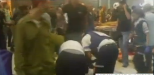 The aftermath of Sunday evenings shooting and stabbing attack at the Central Bus Station in Beer Sheva. Photo: Screenshot.