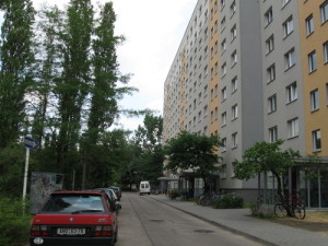 The dormitory building that housed JNS.org Managing Editor Alina Dain Sharon during her exchange program in Berlin in 2008 is an example of a typical GDR-period building. Photo: Alina Dain Sharon.