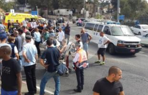 The terror attack in Jerusalem's East Talpiot neighborhood on Tuesday. Photo: Eta Pico, TPS.