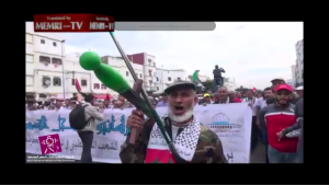 Thousands gather at a pro-Palestinian demonstration in Morocco. Photo: MEMRI/ Screenshot.