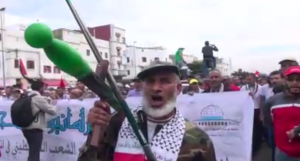 Thousands gather at a pro-Palestinian demonstration in Morocco. Photo: MEMRI/ Screenshot.