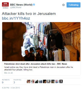 The tweet promoting the article, whose headline was changed three times. Photo: screenshot.