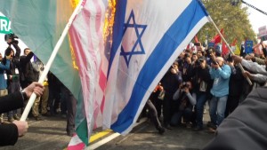 Iranians burned American and Israeli flags on the anniversary of Tehran's US embassy takeover. Photo: Twitter.