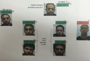 A Shin Bet document with pictures of the indicted Israeli Arabs who were planning to join Islamic State. Photo: Shin Bet.