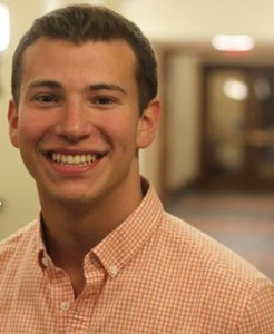 University of Michigan student Jesse Arm confronted fellow students who put up an anti-Israel display on campus. Photo: Twitter.