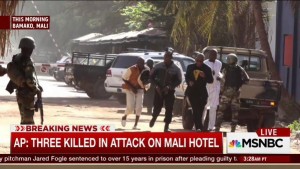The attack at the Radisson Blu Hotel in Mali's capital. Photo: Screenshot.
