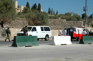 A Palestinian Red Crescent ambulance that was near the site of Friday’s shooting attack  failed to stop and treat the wounded Israeli Jews. Photo: Justin McIntosh via Wikimedia Commons.