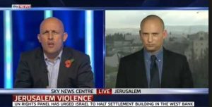 Sky News reporting on Israel. Photo: Screenshot.