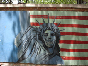 An anti-American mural at the former US Embassy in Tehran. Photo: Wikipedia.