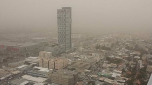 A major dust storm enveloped Israel. Photo: Twitter.