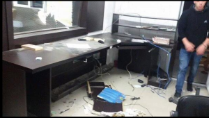 A Palestinian radio station shut down by Israel. Photo: Twitter.