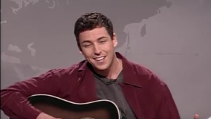 Adam Sandler singing the "Chanukah Song" on "Saturday Night Live." Photo: Screenshot. 