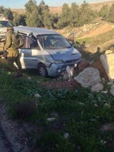 The scene of the shooting attack near Hebron. Photo: Twitter. 