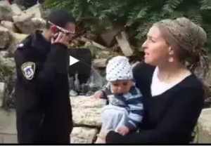 Michal Ben-Uri, a Jewish woman who was prevented by police from breast-feeding on the Temple Mount. Photo: Screenshot.