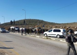 The site of last month's car-ramming attack at the Tapuach junction. Photo: Army Radio.