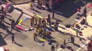The scene outside the San Bernardino shooting. Photo: Screenshot.