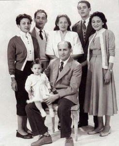 King Mohammed V of Morocco and his family in 1954. The king was honored by KIVUNIM: The Institute for World Jewish Studies on Sunday. Photo: Wikimedia Commons.