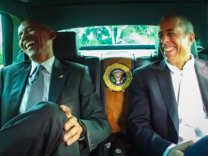 Jerry Seinfeld kicked off season 7 of his hit web series Comedians in Cars Getting Coffee with guest star President Barack Obama. Photo: Screenshot.