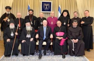 Israeli President Reuven Rivlin hosted Christian leaders at a traditional New Years' reception. Photo: Twitter