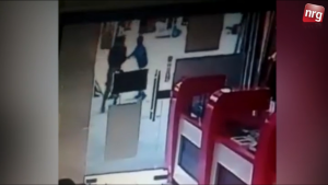 Security camera footage showed Palestinian youths in Hawara stabbing an Israeli soldier. Photo: Screenshot.