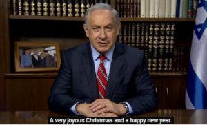 Israeli Prime Minister Benjamin Netanyahu, addressing the world's Christians for the holiday. Photo: Screenshot.