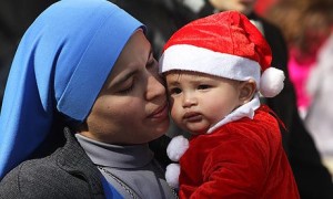 A Christian mother and child in Gaza. Photo: Wikipedia.