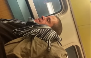 The man who verbally assaulted a group of Jews on a train in Paris last week. Photo: Screenshot.