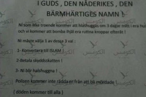 Messages threatening Swedish Jews. Photo: IPT.