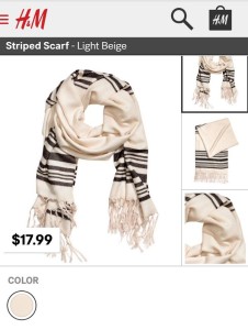H&M is selling a scarf that looks like a Jewish prayer shawl. Photo: Twitter.