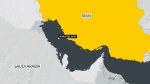 A map showing Farsi Island. Iranian military forces seized two U.S. Navy vessels and held them on Iran’s Farsi Island in the Persian Gulf. Photo: Twitter.