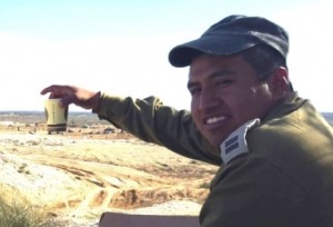 Yishai Rosales hours before his death. The IDF officer was killed in an accident at an IDF training base in southern Israel. Photo: Netzah Yehuda Battali