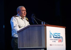 IDF Chief of General Staff Gadi Eizenkot addressing the INSS conference in Tel Aviv on Monday. Photo: INSS.