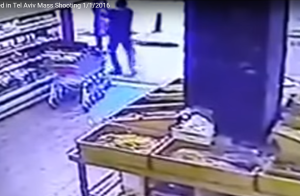 CCTV footage of the shooting in central Tel Aviv on New Year's Day. Photo: YouTube Screnshot
