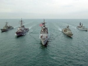 US Navy fleet in the Strait of Hormuz. Photo: Wikimedia Commons.