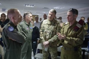 US and Israeli officers, during the joint military exercise being conducted between the two armies. Photo: IDF Spokesman.