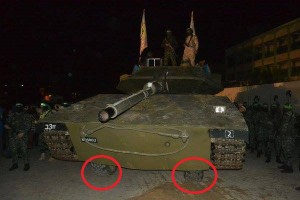Hamas' fake tank. Photo: Twitter.