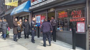 The scene of the stabbing attack in Crown Heights. Photo: Twitter.