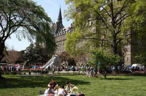 The Georgetown University campus. The university is increasing its curriculum on Jewish civilization with help from a newly announced $10 million gift. Photo: Lucas Cantor via Wikimedia Commons.