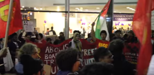 November SJP demonstration at Hunter College. Photo: StandWithUs/screenshot.