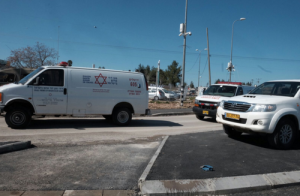 Magen David Adom responds to the scene of Wednesday's Palestinian terror attack at the Gush Etzion Junction. Israel witnessed a 284 percent spike in the number of injuries resulting from terror attacks in 2015. Photo: Magen David Adom via Twitter.