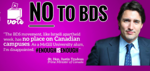 Vote No to BDS. Photo: Facebook.