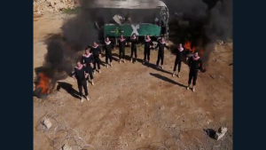 Hamas released a music video calling for a return to suicide bombings of Israeli busses. Photo: video screenshot.