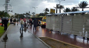 The scene of Sunday's Ashkelon stabbing. Photo: Twitter Screenshot