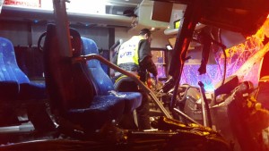 The scene of the bus crash that left at least 5 dead. Photo: ZAKA. 