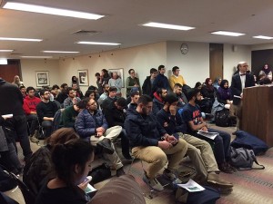 Attendees at the UIC Student Government Divestment vote, Feb. 15: Twitter