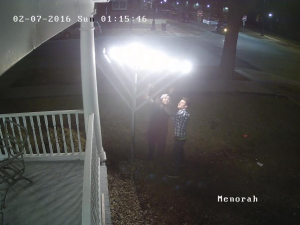 Surveillance footage of the vandalism at the University of Illinois. The two students involved in the vandalism were indefinitely suspended from the university. Photo: Screenshot.