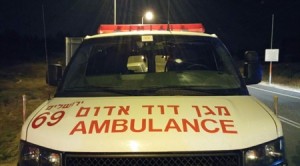 An ambulance at the scene of a terrorist attack. Photo: Magen David Adom.